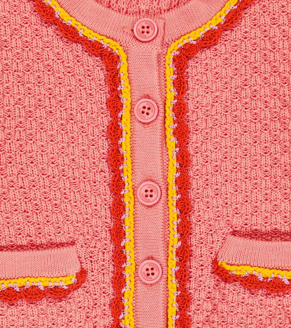 Crochet-trimmed cardigan