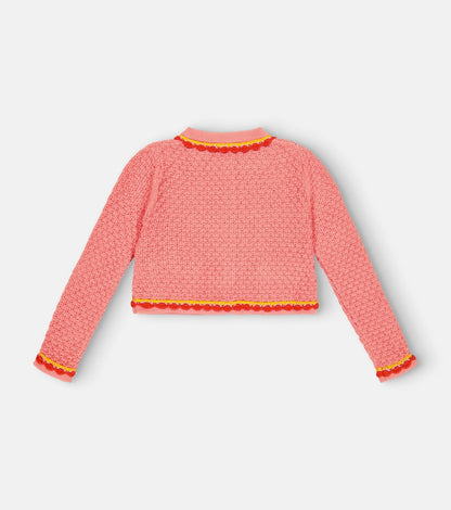 Crochet-trimmed cardigan