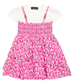 Logo cotton-blend dress
