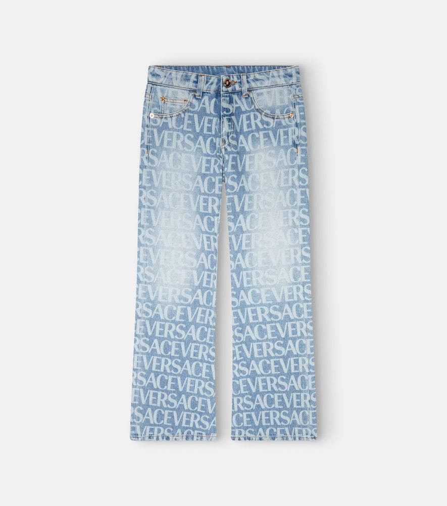 Logo flared jeans