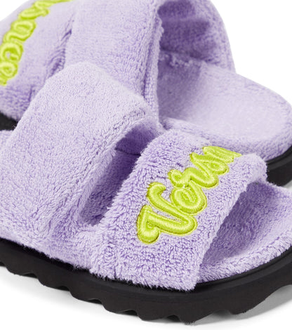 Appliqué toweling sandals