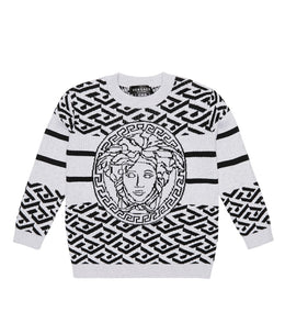 Medusa Greca cotton and wool sweater