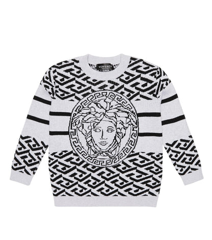 Medusa Greca cotton and wool sweater