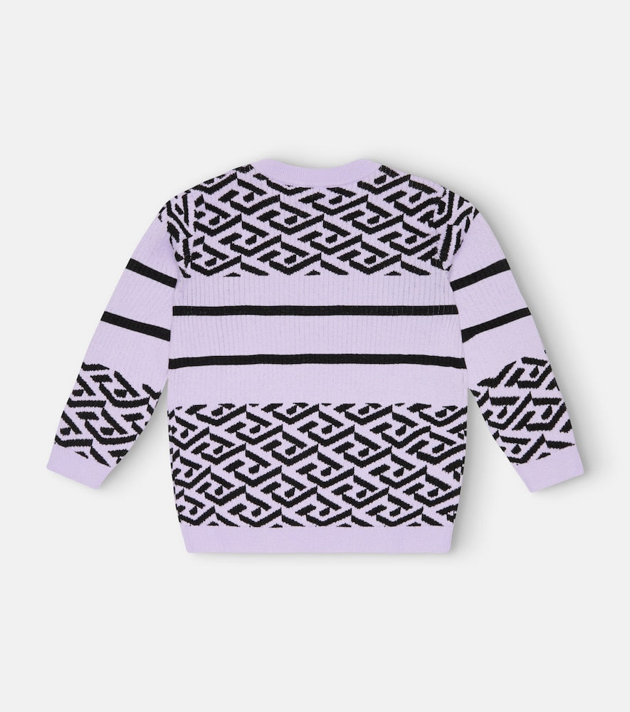 Cotton and wool jacquard sweater