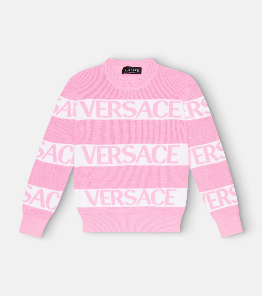 Logo jacquard cotton sweater