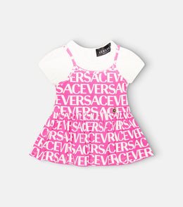Baby logo cotton-blend jersey dress