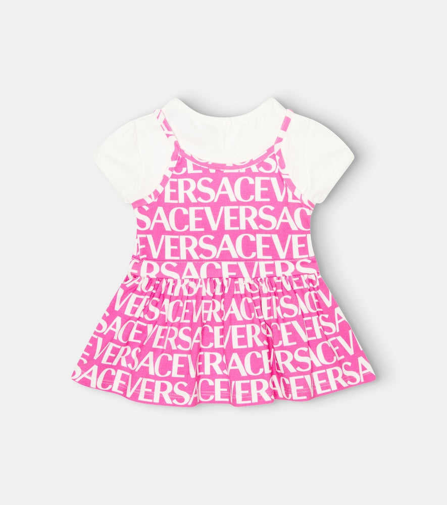Baby logo cotton-blend jersey dress
