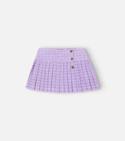 Medusa pleated tweed skirt