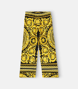 Barocco wide-leg silk twill pants