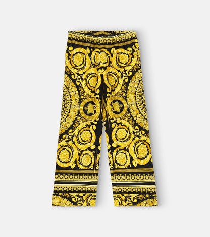 Barocco wide-leg silk twill pants