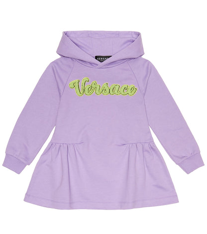 Logo cotton hoodie dress