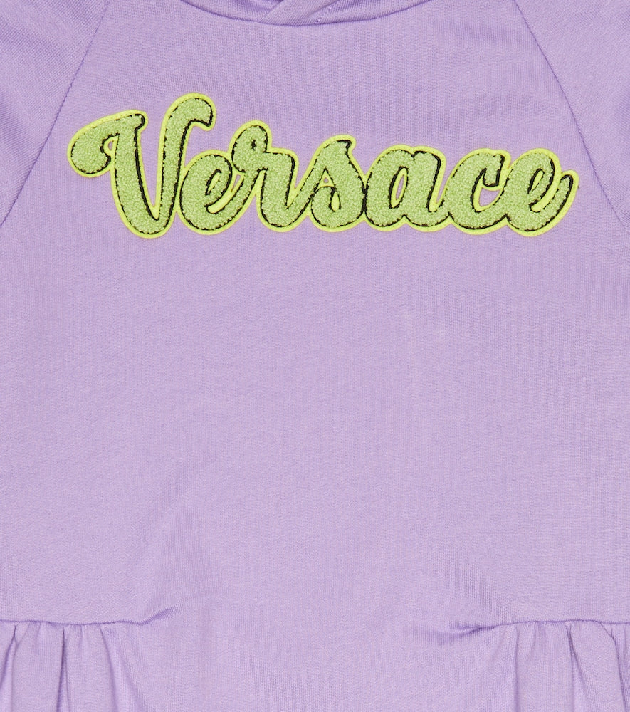 Logo cotton hoodie dress