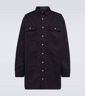 Cotton-blend poplin overshirt