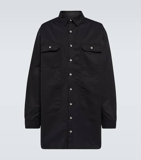 Cotton-blend poplin overshirt