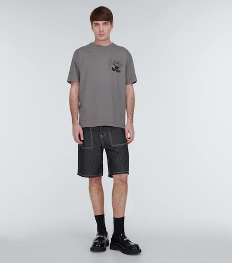 Sailor embroidered denim shorts