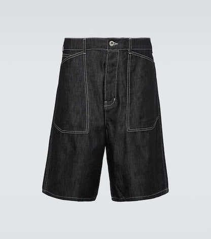Sailor embroidered denim shorts