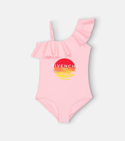 Asymmetric ruffled swimsuit