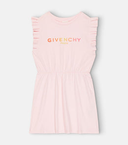 Ruffle-trimmed cotton dress