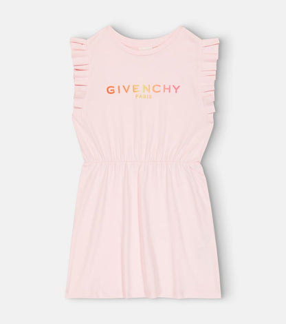 Ruffle-trimmed cotton dress