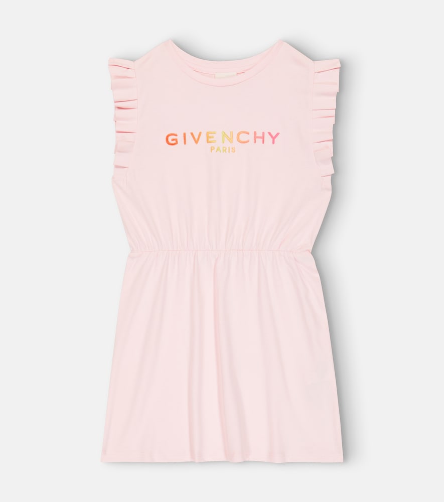 Ruffle-trimmed cotton dress