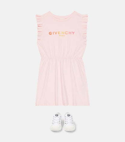 Ruffle-trimmed cotton dress