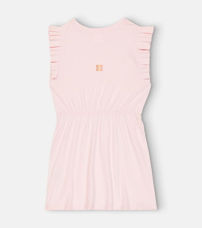 Ruffle-trimmed cotton dress