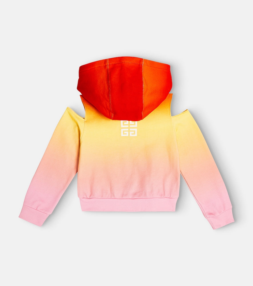 Logo ombré cotton jersey hoodie
