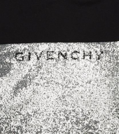 Sequined logo cotton-blend hoodie