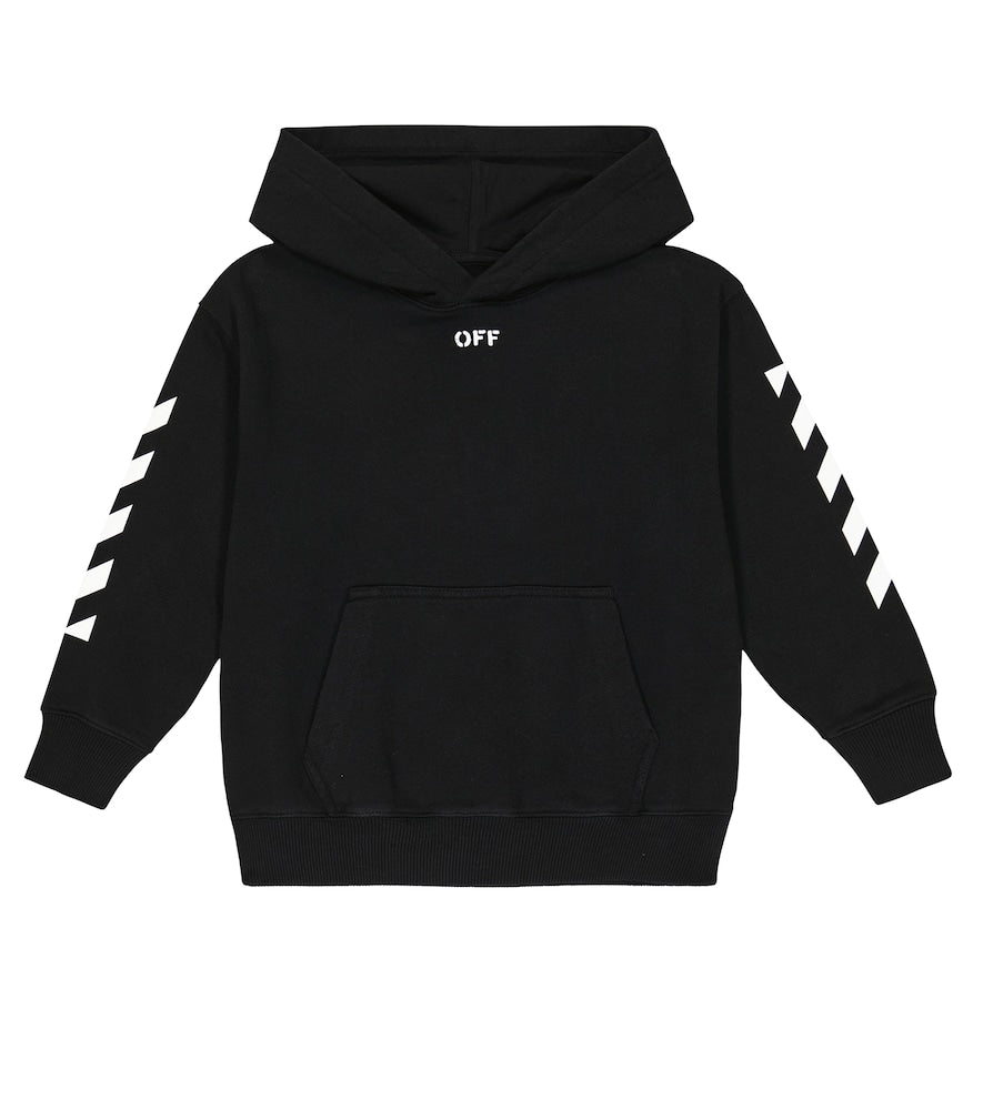 Printed cotton hoodie