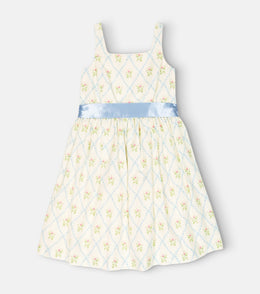 Printed cotton and silk dress
