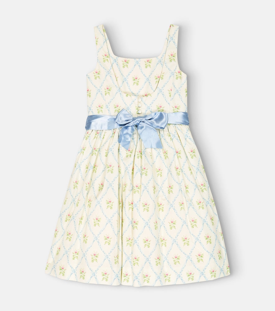 Printed cotton and silk dress