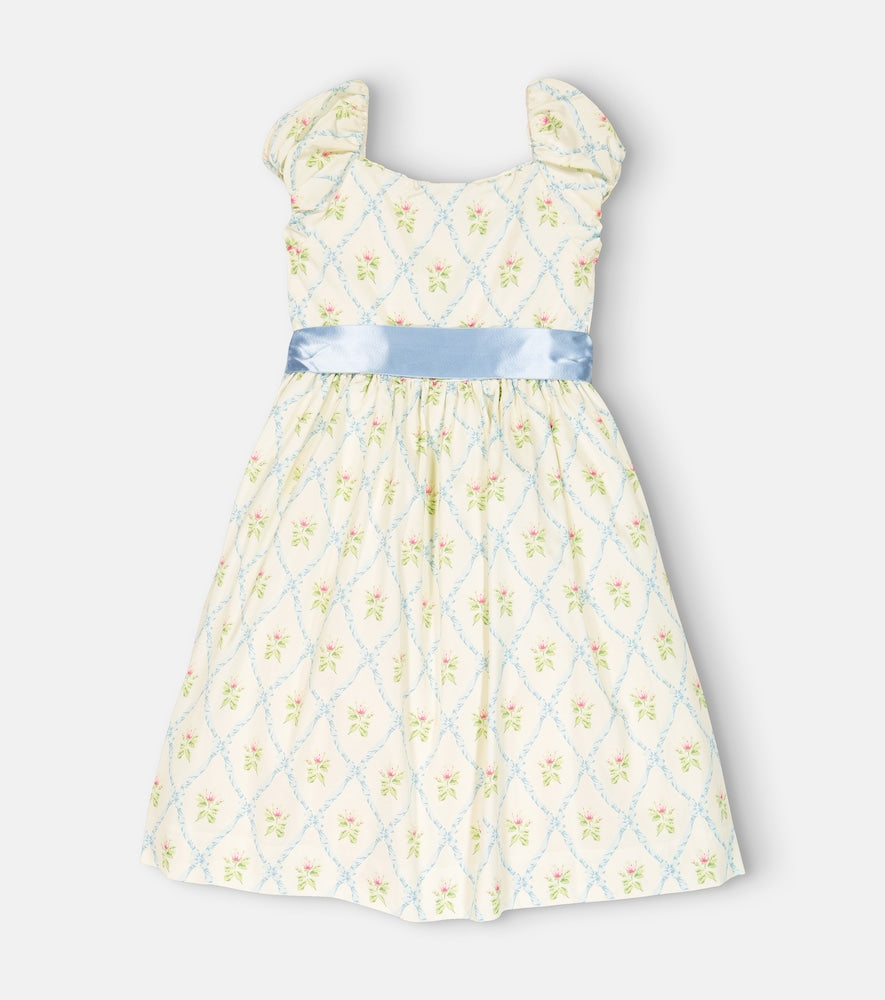Printed cotton and silk dress