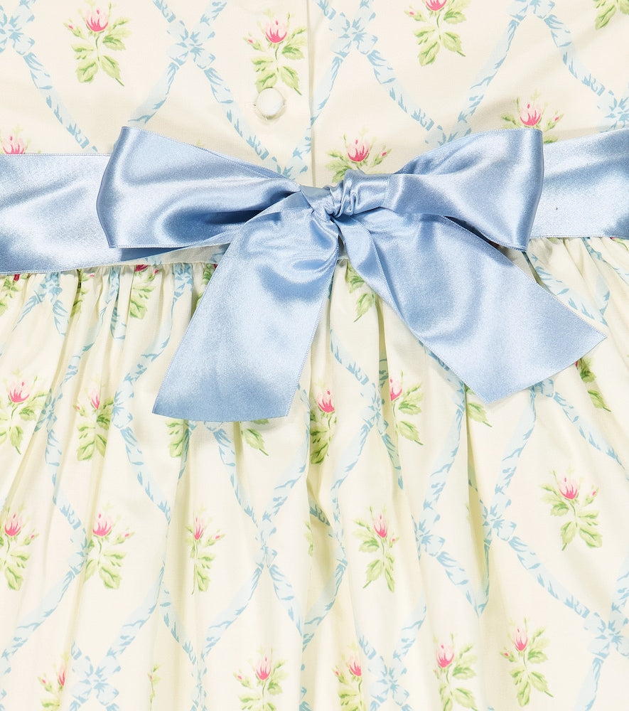 Printed cotton and silk dress
