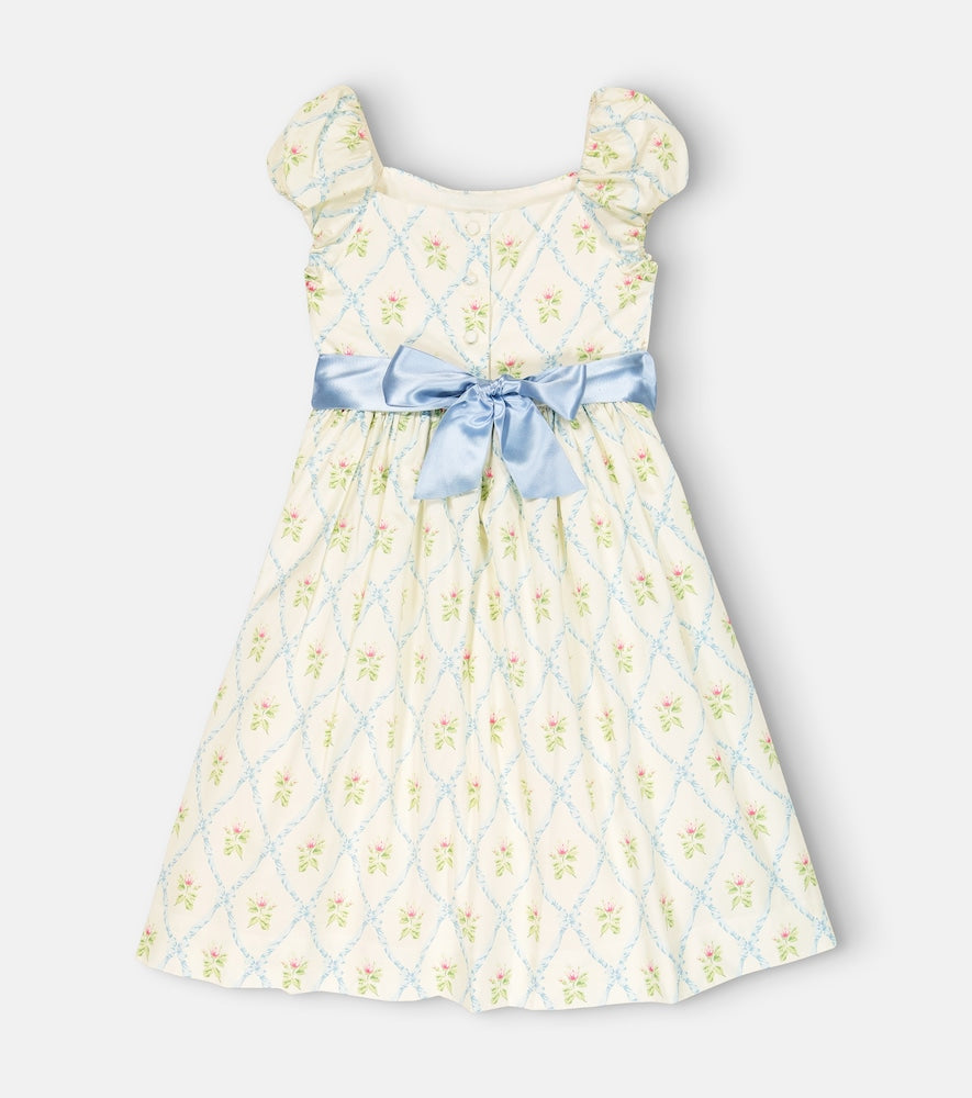 Printed cotton and silk dress