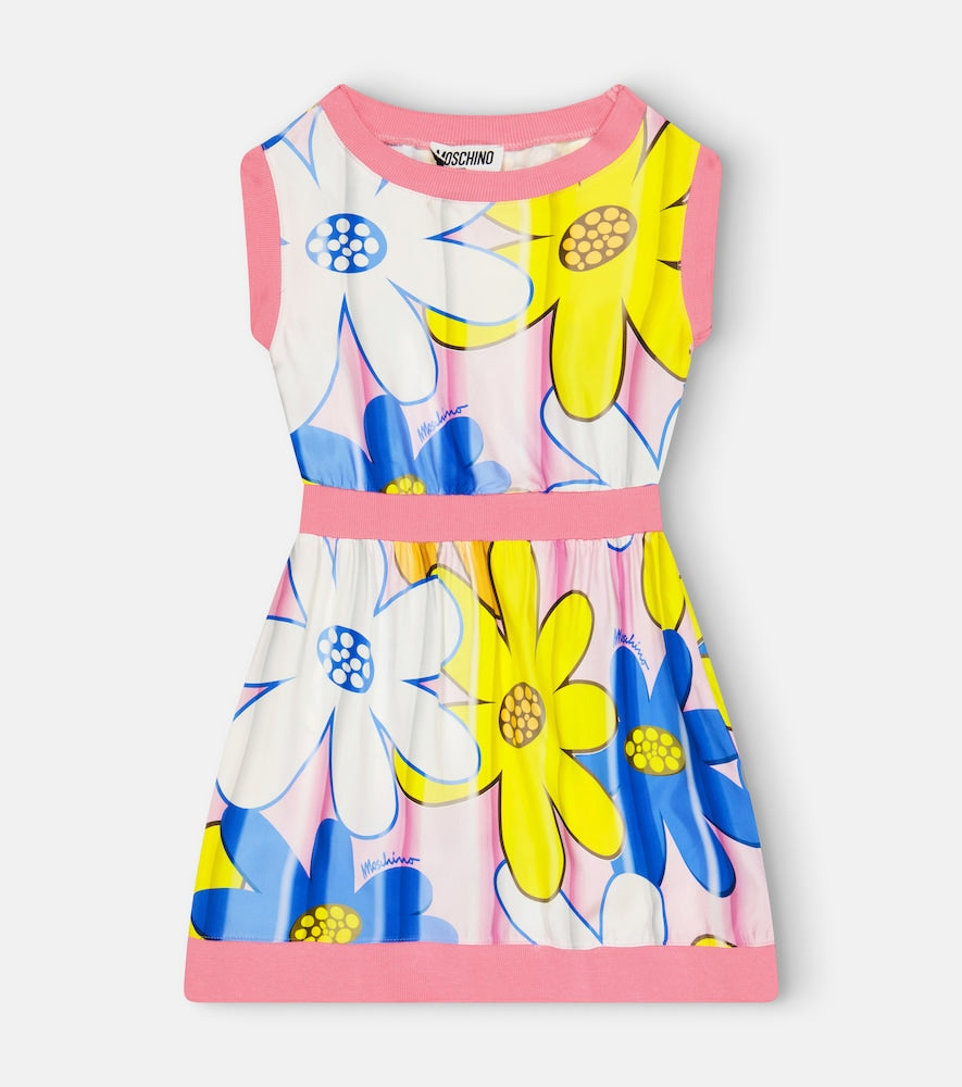 Floral satin and cotton dress