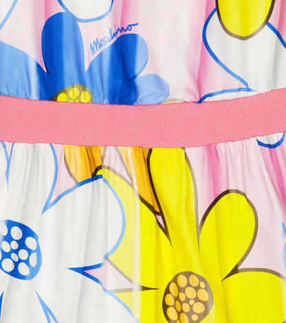 Floral satin and cotton dress