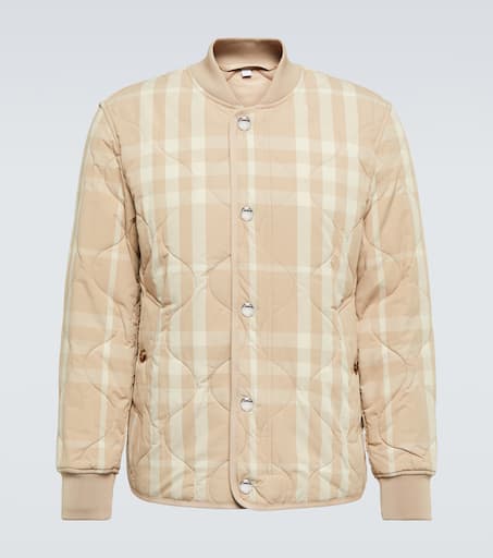 Checked quilted bomber jacket
