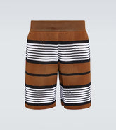 Striped mesh shorts