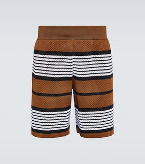 Striped mesh shorts