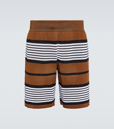 Striped mesh shorts
