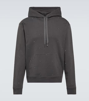 Rockstud cotton jersey hoodie