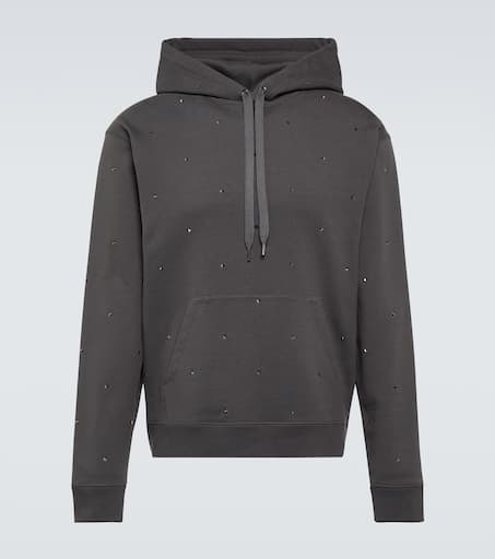 Rockstud cotton jersey hoodie