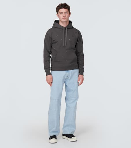 Rockstud cotton jersey hoodie