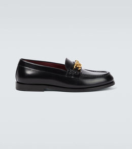 VLogo Chain leather loafers