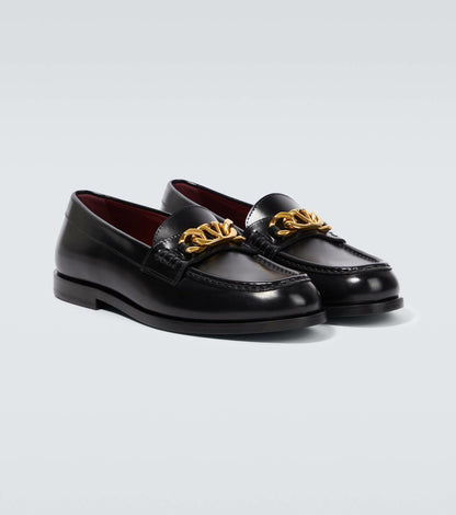 VLogo Chain leather loafers