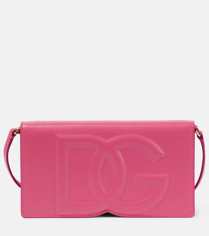 DG-logo leather phone bag