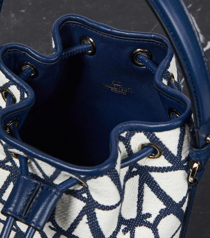 VLogo Signature Mini canvas bucket bag