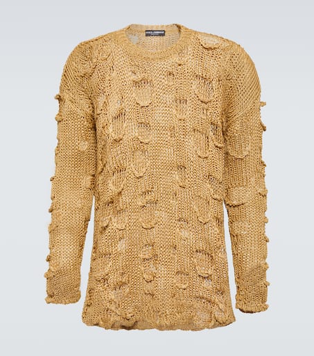 Re-Edition distressed silk and linen sweater