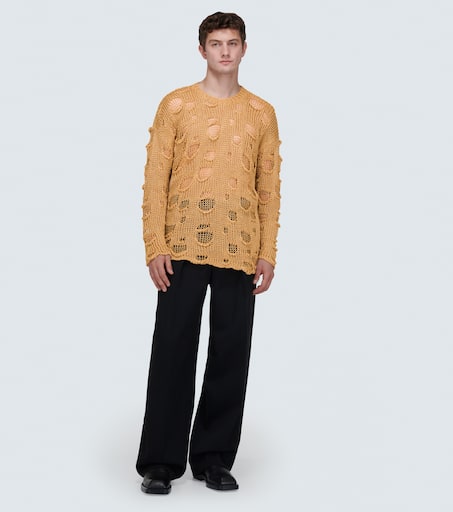 Re-Edition distressed silk and linen sweater
