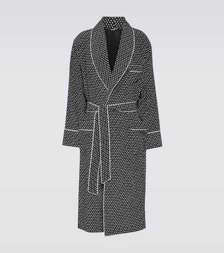 Printed silk robe
